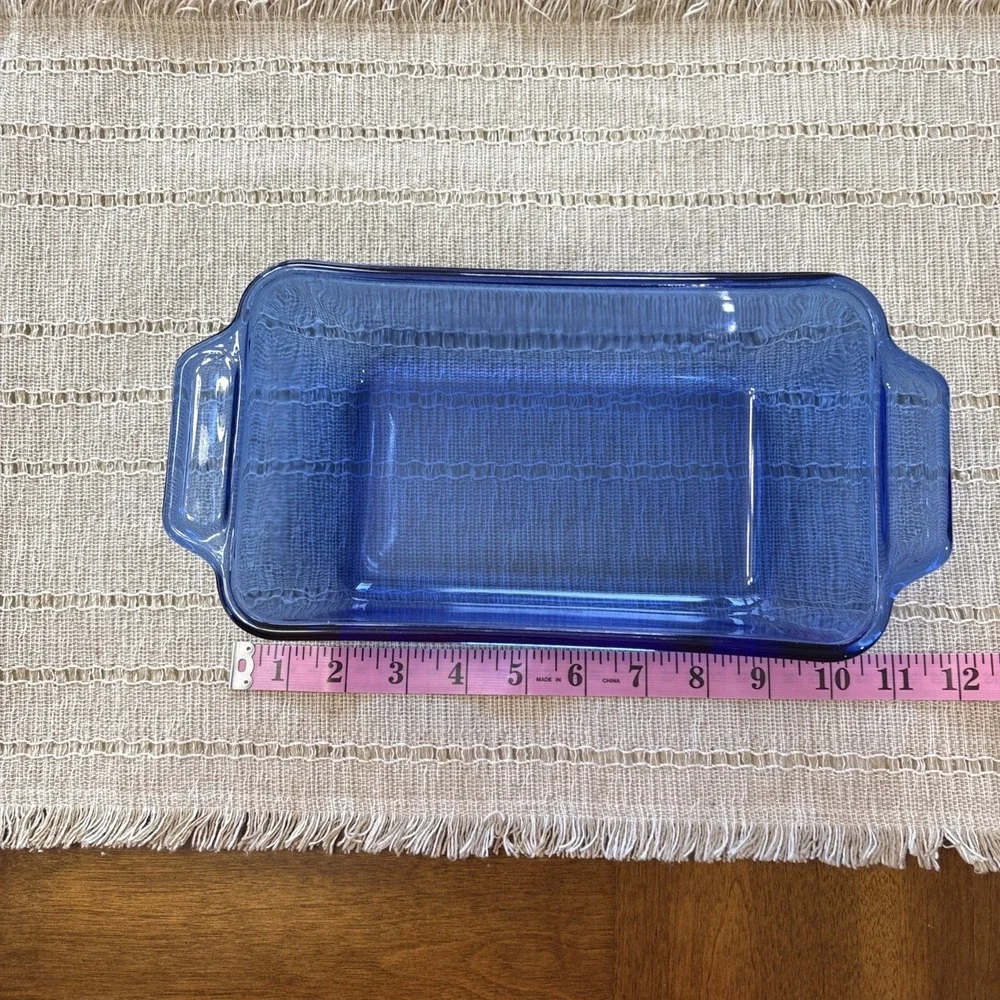 VTG Anchor Hocking Loaf Pan COBALT BLUE 1.5 Qt Ovenware 5